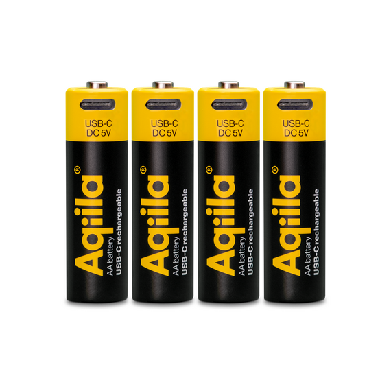 Aqiila - USB-C Rechargeable Battery - Size AA - 2000 mAh - 4 pack / Electronics