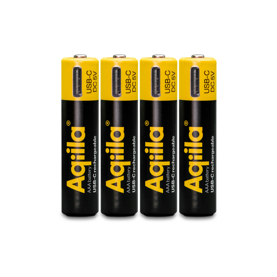 Aqiila - USB-C Rechargeable Battery - Size AAA - 600 mAh - 4 pack / Electronics
