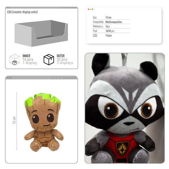 Marvel assorted plush keychain |  Techbox