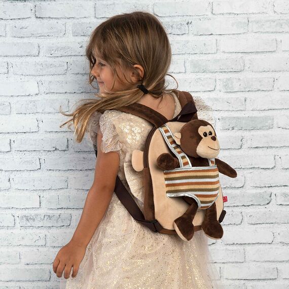 Max Monkey reversible backpack with plush toy 25cm - Plushies - Gifts - Techbox