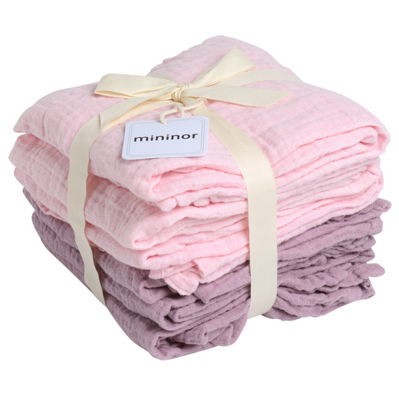 Mininor Global - Organic Muslin Cloth - 6pcs Rose/Heath flower  (10264) / Baby and Children