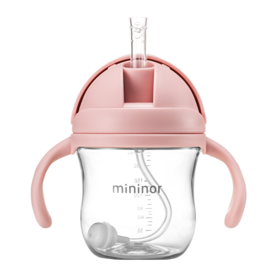 Mininor Global - Straw Bottle Tritan 220ml - Rose (14242) / Baby and Children