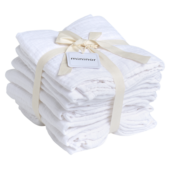 Mininor Global - Organic Muslin Cloth, 8pcs White (10260) / Baby and Children
