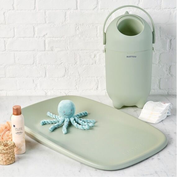 Nattou - Dropy Diaper Pail - Sage Green / Baby and Children