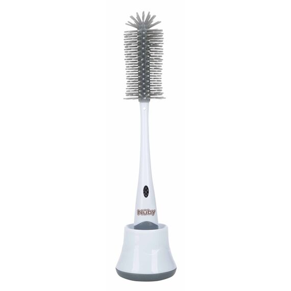 Nuby - Silicone bottle brush with stand - 12 inches / Baby and Children