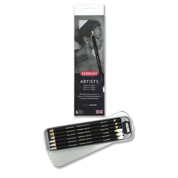 Derwent - Artists Black & White, 6 pcs Tin(601097) / Toys