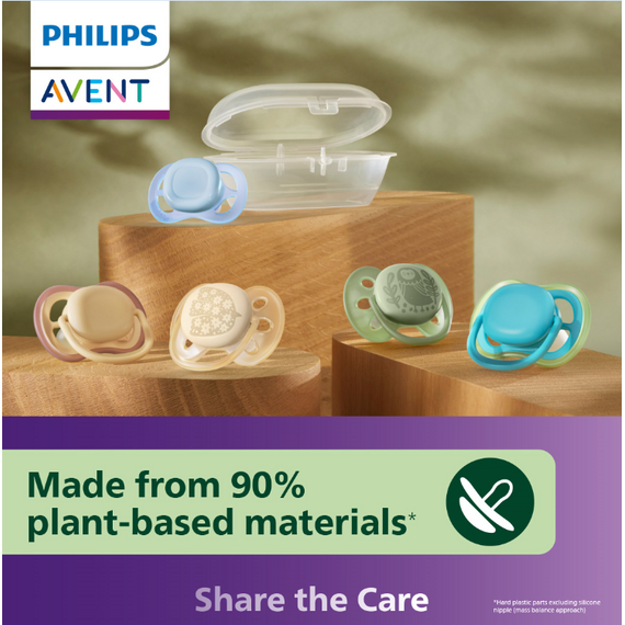 Philips Avent - Ultra air soother, Nighttime, 18m+, Yellow/blue / Baby and Children