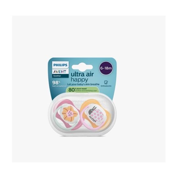 Philips Avent - Ultra air soother, 6-18 m, Pink/Orange / Baby and Children