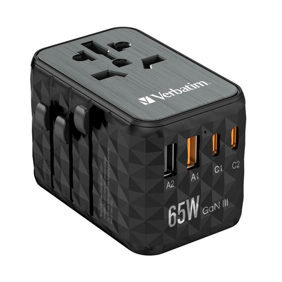 Verbatim - GaN III Universal Travel Adapter UTA-05 PD65W QC 4+ / Electronics