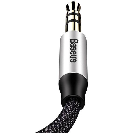 Baseus Yiven M30 stereo AUX audio cable 3.5 mm male mini jack 1.5m silver-black (CAM30-CS1) - Cables & Adapters - Cables & Accessories - Techbox