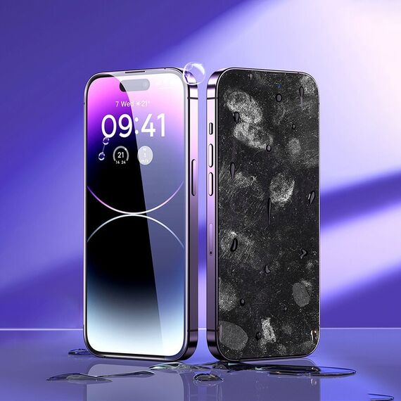 Baseus Full Screen Tempered Glass for iPhone 14 Pro with Speaker Cover 0.3mm + Mounting Frame - Apple iPhone - Screen & Camera Protection - Techbox