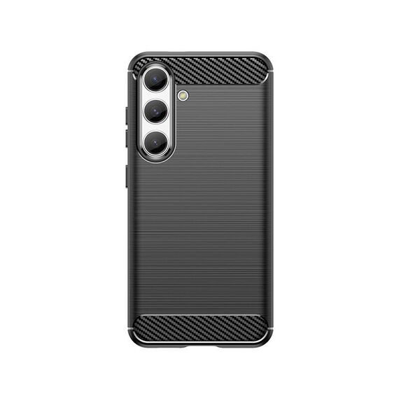 Carbon Case for Samsung Galaxy S24 Flexible Silicone Carbon Cover - Black | Techbox