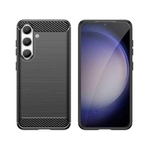 Carbon Case for Samsung Galaxy S24 Flexible Silicone Carbon Cover - Black | Techbox