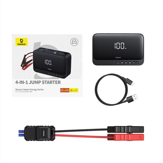 Jump starter Baseus Super Energy BS-CH013 4in1 600A with flashlight / powerbank 6000mAh / compressor - black | Techbox