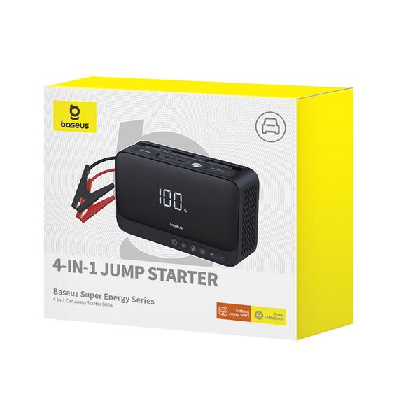 Jump starter Baseus Super Energy BS-CH013 4in1 600A with flashlight / powerbank 6000mAh / compressor - black | Techbox