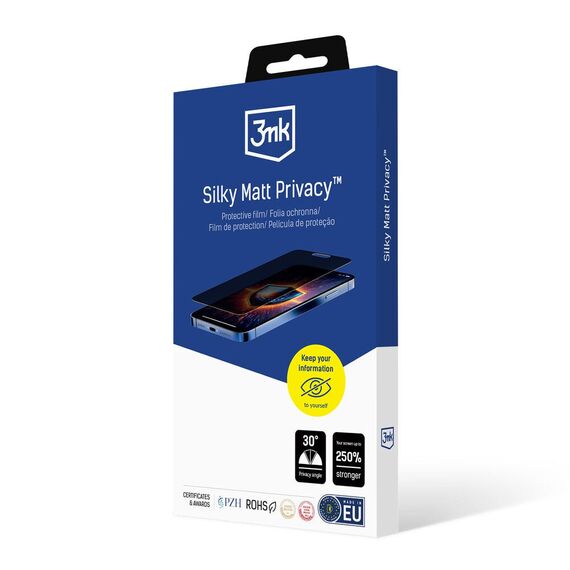 Matte privacy film 3mk Silky Matt Privacy for iPhone 16 Plus