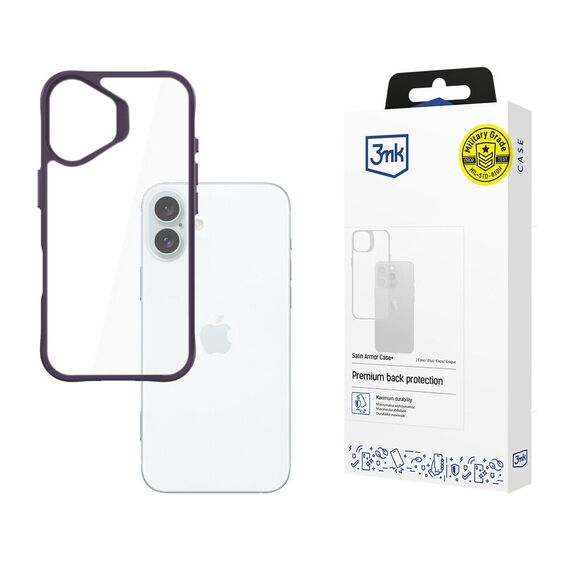3mk Satin Armor Case+ Purple for Apple iPhone 16 Plus - Transparent | Techbox