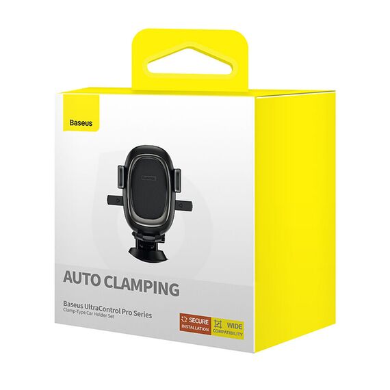 Baseus UltraControl Pro Clamp-on Car Holder with Suction Cup/Hook for Air Vent - Black - Smartphone Holders - Smartphones - Techbox