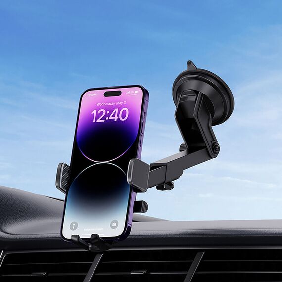 Baseus UltraControl Pro Clamp-on Car Holder with Suction Cup/Hook for Air Vent - Black - Smartphone Holders - Smartphones - Techbox