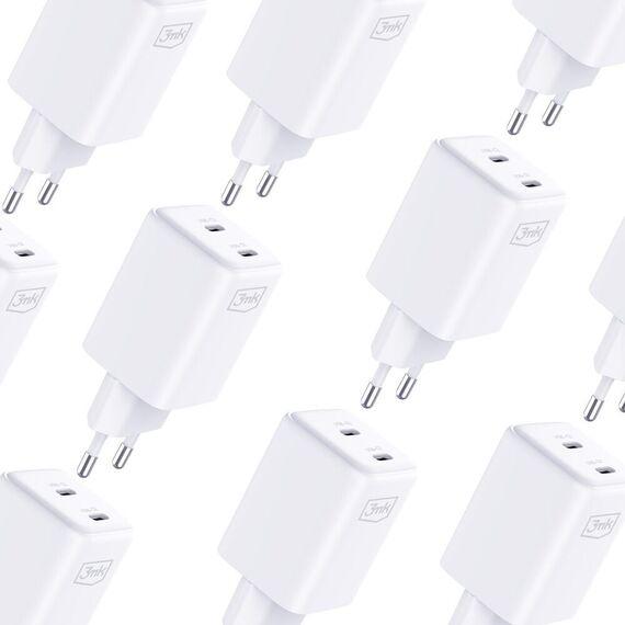 3mk Hyper Charger PD 45W QC4+ PPS 2C Super-Fast Charge 2.0 Wall Charger - White