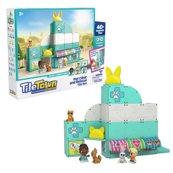 Tile Town - Veterinary Clinic, Magnetic Building Kit (90306) / Toys