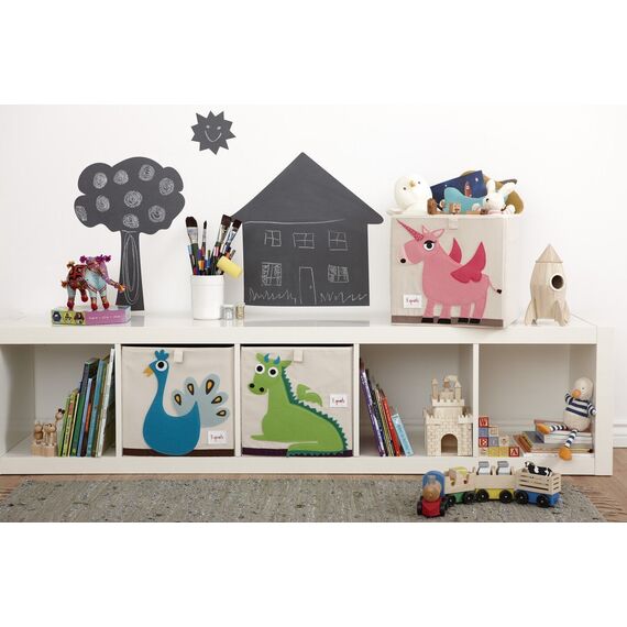 3 Sprouts - Storage Box - Blue Peacock / Baby and Children