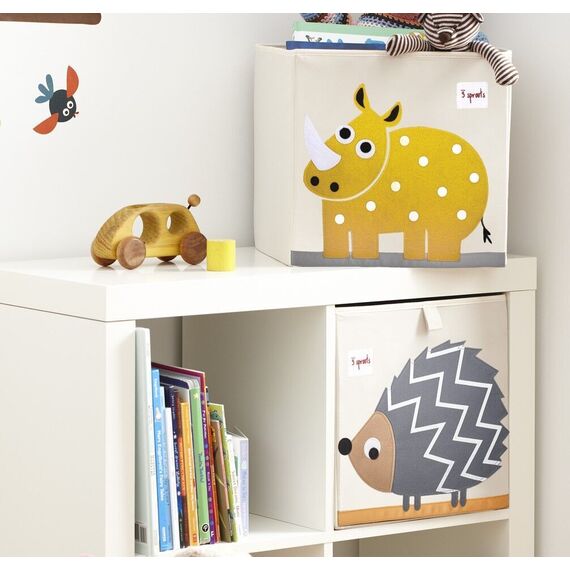 3 Sprouts - Storage Box - Yellow Rhino / Baby and Children
