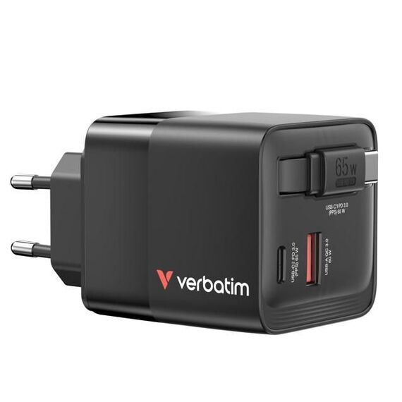 Verbatim - 65W 2 Port with Retractable Cable / Electronics