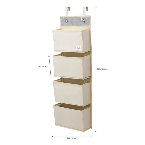 3 Sprouts - Hanging Wall Organizer - White Llama / Baby and Children