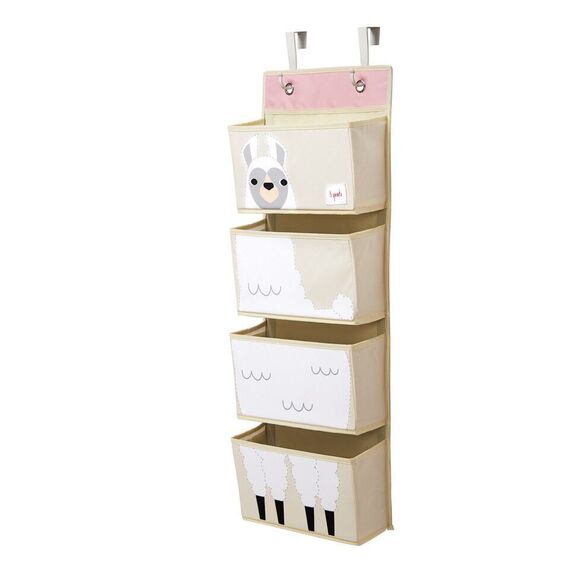 3 Sprouts - Hanging Wall Organizer - White Llama / Baby and Children