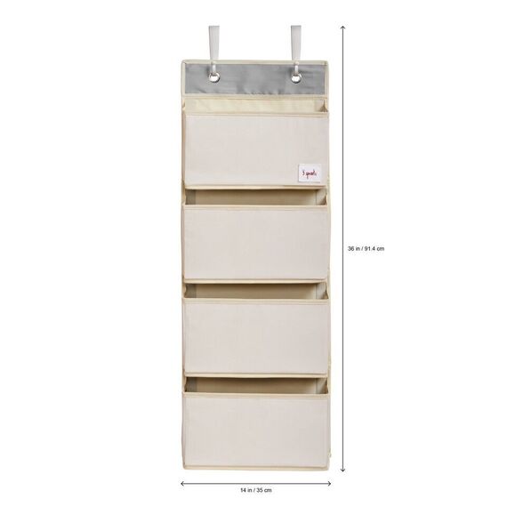 3 Sprouts - Hanging Wall Organizer - White Llama / Baby and Children