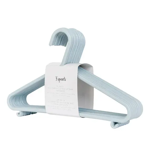 3 Sprouts - Wheat Straw Hanger (15 pcs.) - Blue - 17.5 x 29.5 cm / Baby and Children