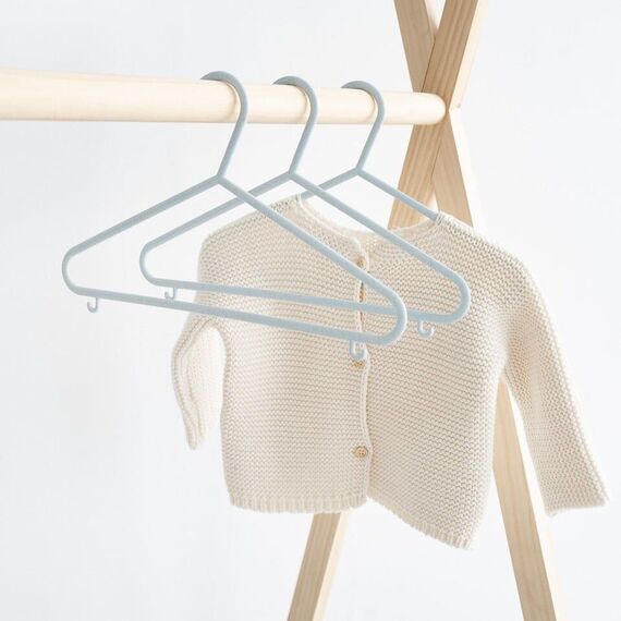 3 Sprouts - Wheat Straw Hanger (15 pcs.) - Blue - 17.5 x 29.5 cm / Baby and Children