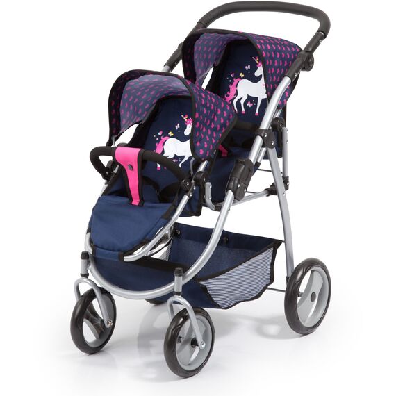 Bayer - Twin Pram - Navy (26554AA) / Toys
