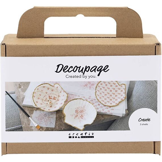 Creativ - Mini Craft Kit Decoupage, Mussel shells, soft rose, 1 pack - () / Toys