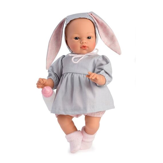 Asi - Koke doll in gray dress with a hood with rabbit ears / Toys