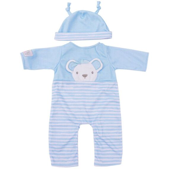 Tiny Treasures - Blue Bear Doll  w/Brown Hair (30543) / Toys