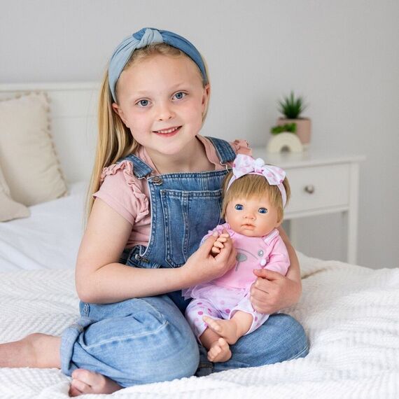 Tiny Treasures - Pink Bunny Baby Blond Hair (30542) / Toys