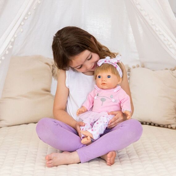 Tiny Treasures - Pink Bunny Baby Blond Hair (30542) / Toys