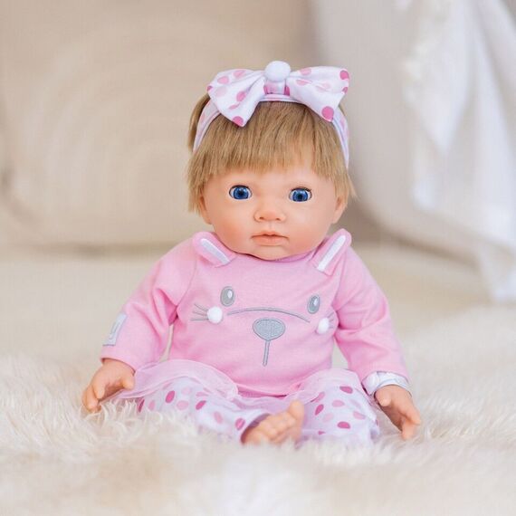 Tiny Treasures - Pink Bunny Baby Blond Hair (30542) / Toys