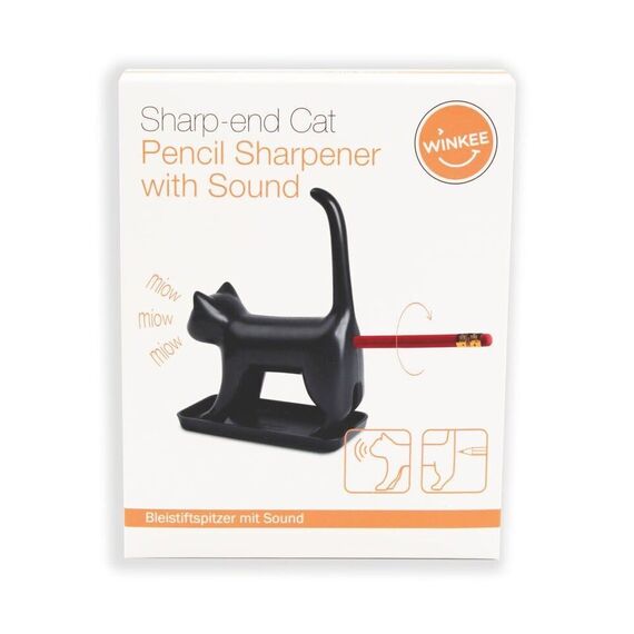 Winkee - Pencil sharpener - Sharp end Cat Black with sound - Black / Gadgets |  Techbox