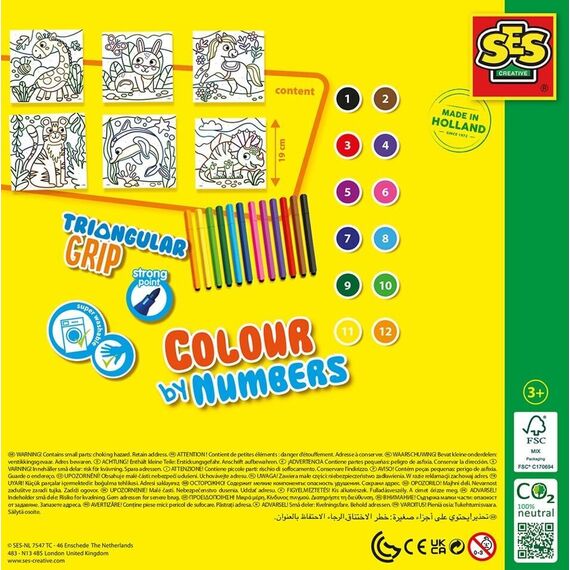 SES Creative - Colour by Numbers - Triangular Pens - (S14690) / Toys