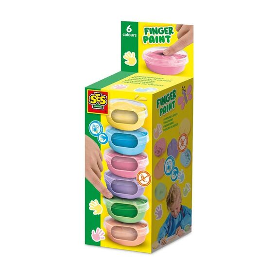 SES Creative - Fingerpaint Pastel 6x45ml - (S00397) / Toys