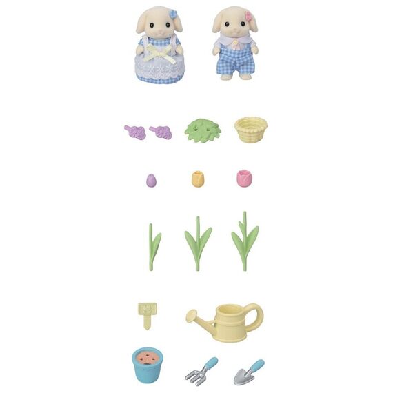 Sylvanian Families - Flower Garden Set - Flora Rabbit Brother & Sister (5736) / Toys