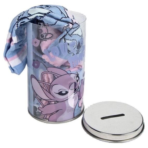 Disney Stitch Money box 4 pairs of socks
