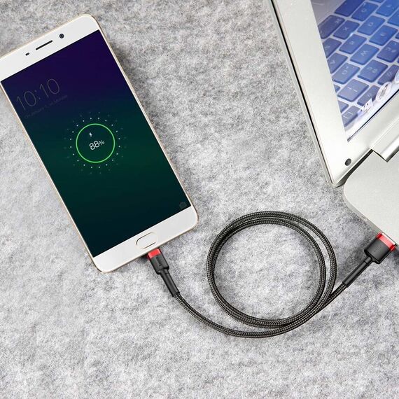 Baseus Cafule Cable durable nylon cable USB / micro USB 1.5A 2M black-red (CAMKLF-C91) - Cables & Adapters - Cables & Accessories - Techbox