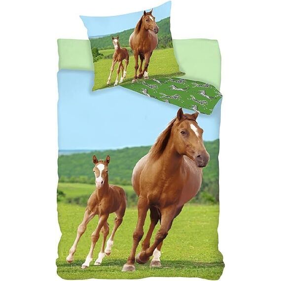 Bed Linen - Adult Size 140 x 200 cm - Horse with Foal (1000513) / Baby and Children |  Techbox