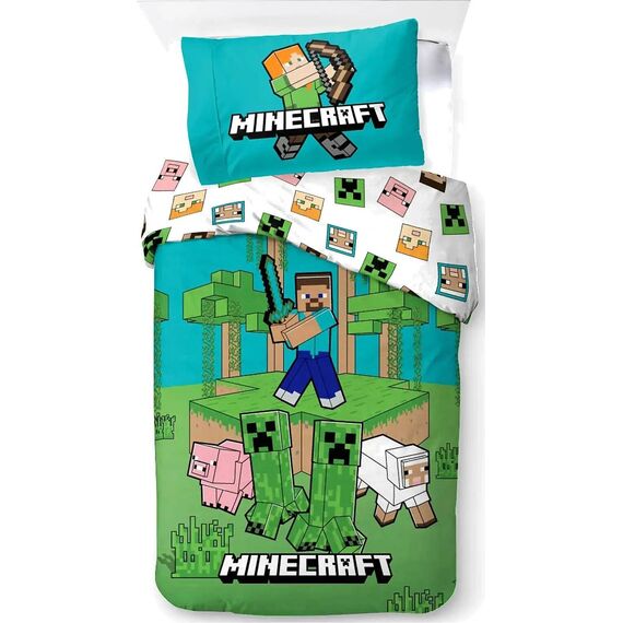 Bed Linen - Adult Size 140 x 200 cm - Minecraft Jungle Explore (1029465) / Baby and Children |  Techbox