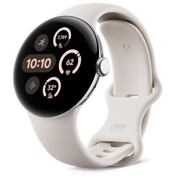 Google - Pixel Watch 3 41mm 4G Polished Silver/Porcelain / Electronics