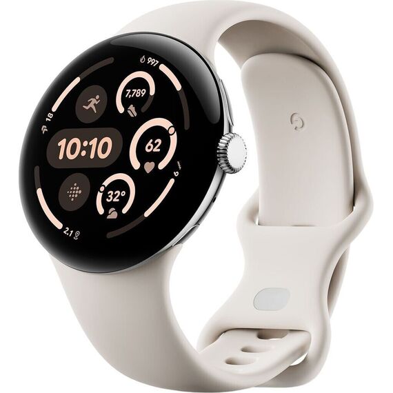 Google - Pixel Watch 3 45mm 4G Polished Silver/Porcelain / Electronics